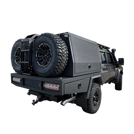 Guangdong Foshan Tanghan impermeable de aluminio personalizado Ute Dog Box Canopy con recubrimiento en polvo blanco y negro para camioneta bandeja cama
